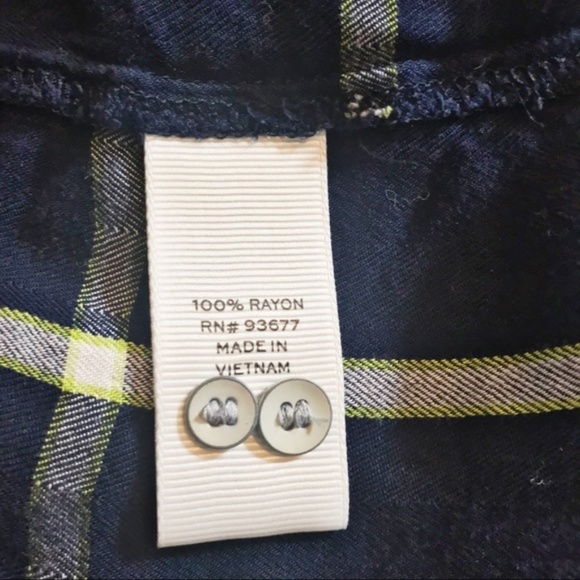 STYLUS Navy Blue Plaid Button Down Shirt L - Picture 7 of 8